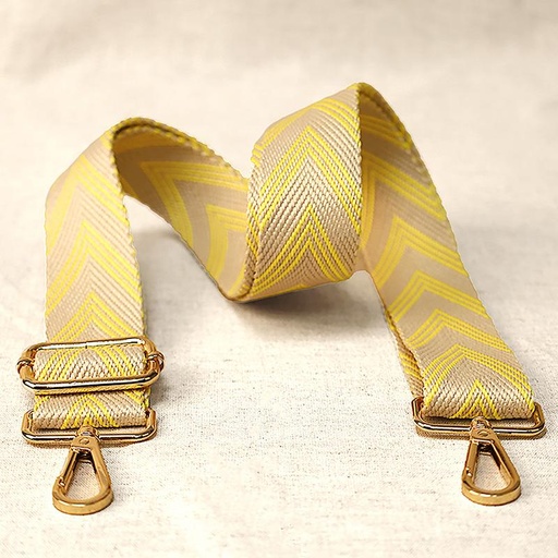 [M06941U040007] Shoulder Strap with Hardware Gray/Yellow