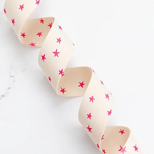 [SSCWEB19] Starry 1.5" Webbing Natural/ Pink