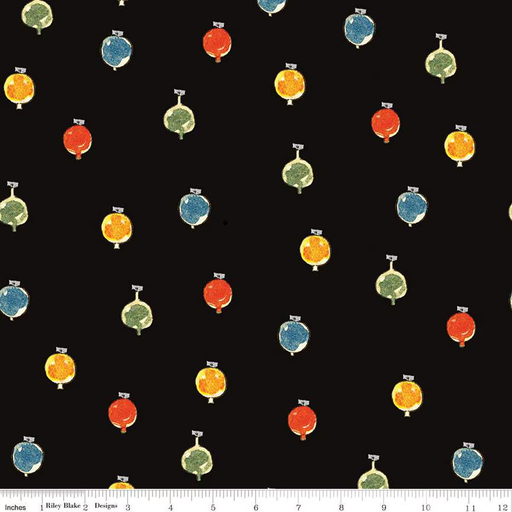 [C16288BLACK] Classic Christmas Ornaments Black Multi
