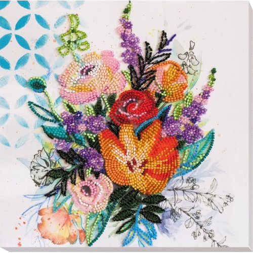 [AMB-067] Blooming Flowers Bead Embroidery Kit