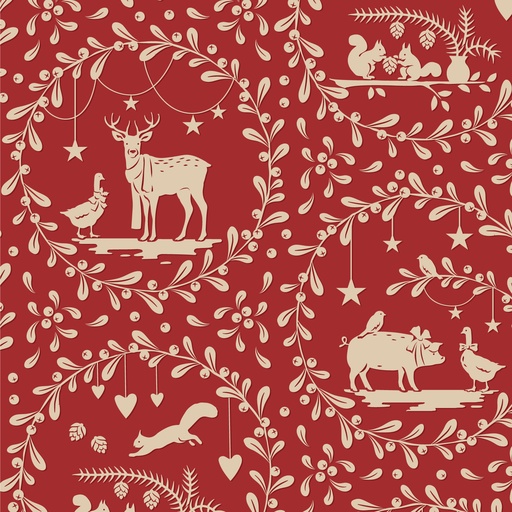 [100625] Tilda Merry Little Christmas Paperscenes Burgundy