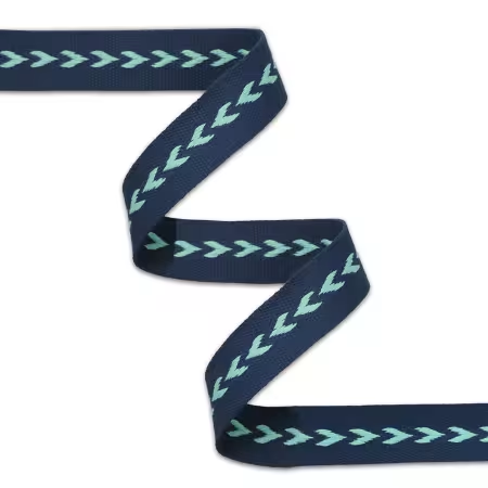 [STWMD-ARRO] Navy with Turquoise Arrows 1.5" Webbing