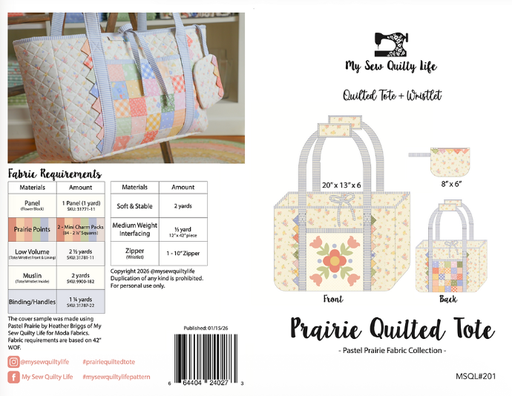 Prairie Quilted Tote Pattern