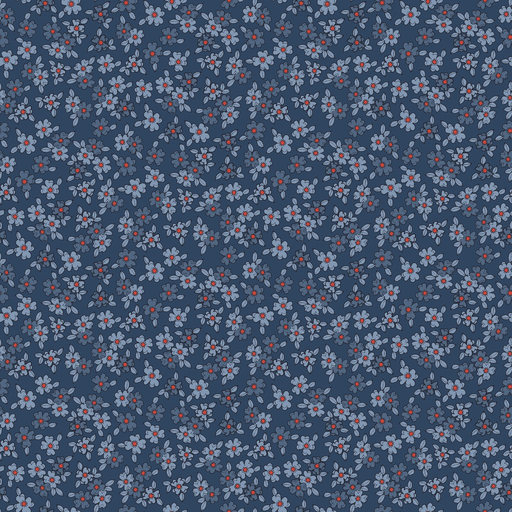 [W140-008-553] Stripes and Stars Small Blue Floral