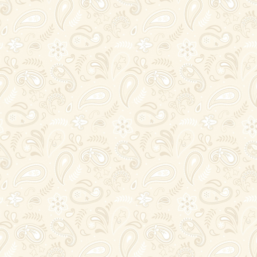 [W140-007-025] Stripes and Stars Paisley Cream