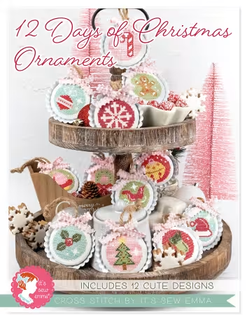 [ISE 4097] 12 Days of Christmas Ornaments Cross Stitch Pattern