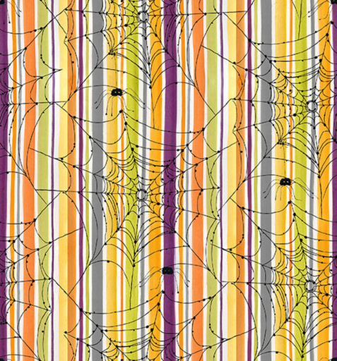 [24539Multi] This Is Halloween Spider Web Stripes