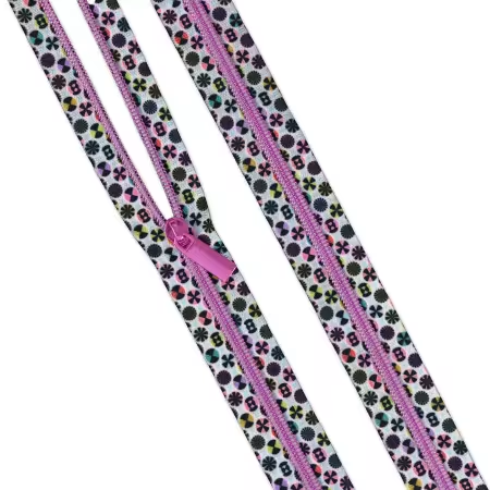 [ZBY5C142] Taffy Zipper Tape with Pink Coil