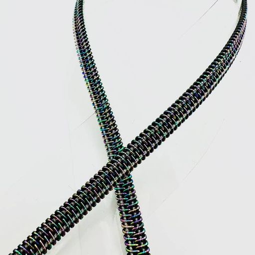 Clear Vinyl Zipper Tape With #5 Iridescent Teeth