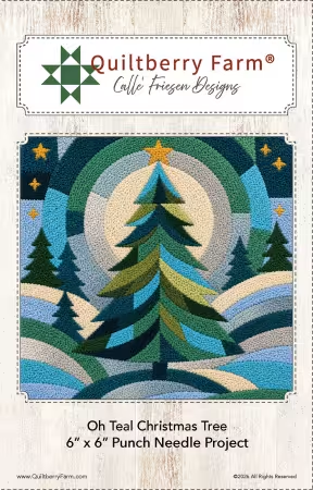 [QBF-818929] Oh Teal Christmas Tree Punch Needle Pattern
