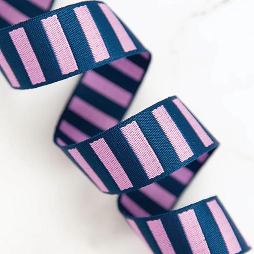 [SSCWEB06] Bold Stripe 1.5" Webbing Navy/Peony