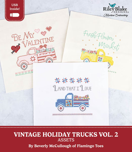 Vintage Holiday Trucks Volume 2 Machine Embroidery