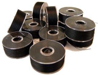 3/8" Pre-Wound Black Embroidery Bobbins 60Wt