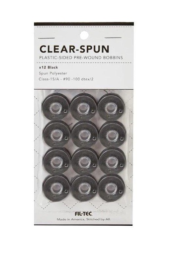 [FT60414] 90 wt Black Pre-Wound Bobbins