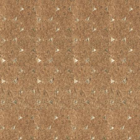 Cork Fabric with Gold Metallic Stellar