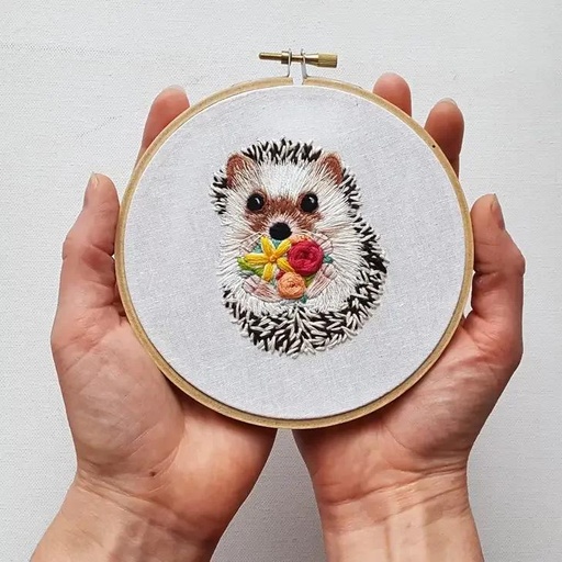 [HEDEMK] Hedgehog Embroidery Kit