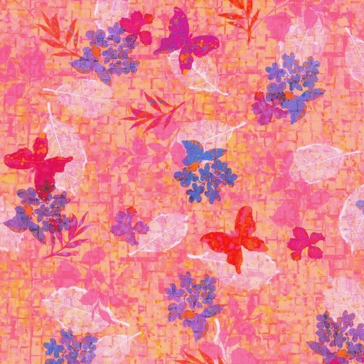 [21961144] Leaflet Florals Peach