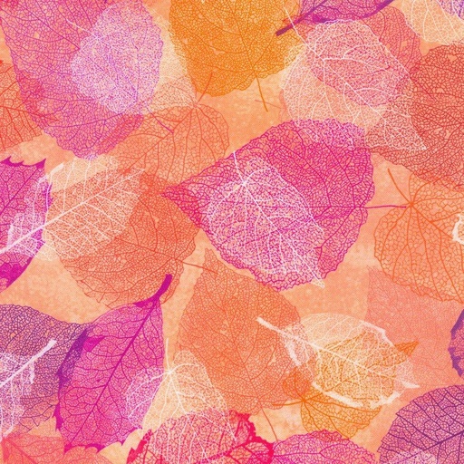 [21960144] Leaflet Scattered Leaves Peach