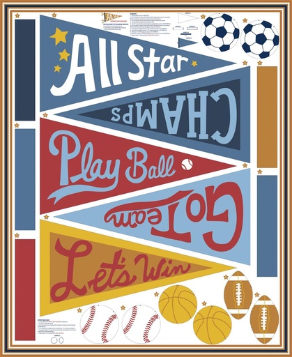 All Star Pennant Cut And Sew Panel 20858 11