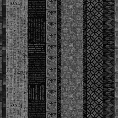 Opposites Attract Black Newspaper Pattern Love Stripe