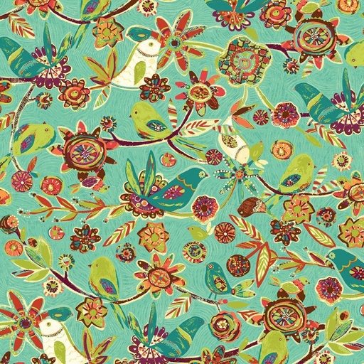 [SWBVT] Serious Whimsey Bird Vine Turquoise