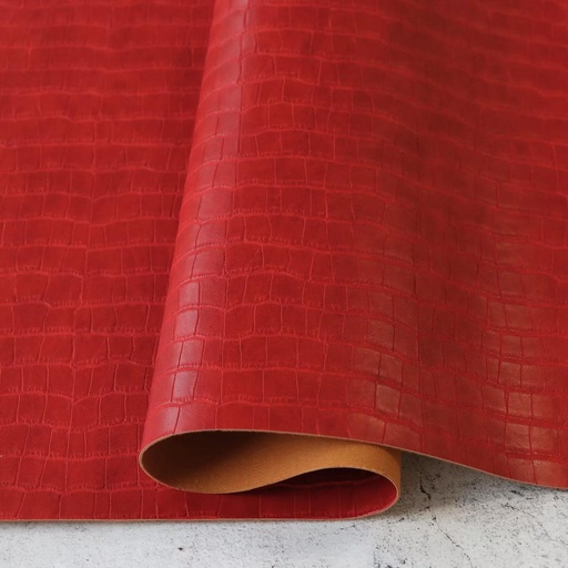 [FLCCRIM] Faux Leather Crocodile Red