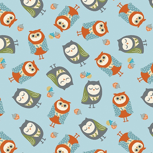 [16288 05] Hello Pumpkin Owl Family Light Blue